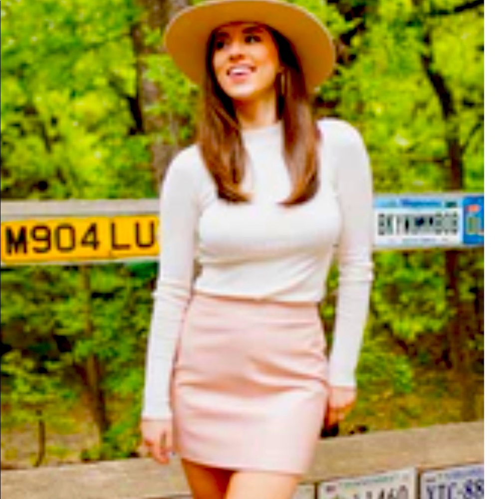 Buddy Love Vegan Leather Pink Blush Skirt Small
